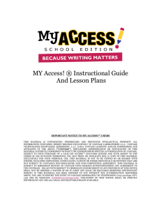 MY Access Instructional Guide and Lesson Plans