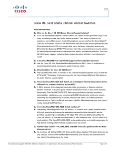 Cisco ME 3400 Series Ethernet Access Switches