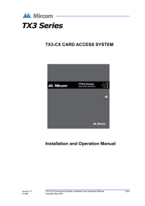 LT-980 TX3-CX Card Access System Manual