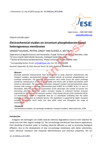 Electrochemical studies on zirconium phosphoborate based
