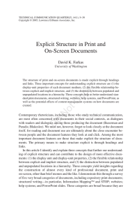 Explicit Structure in Print and On-Screen Documents