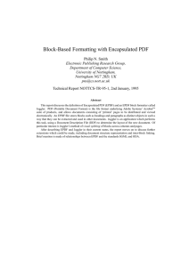Block-Based Formatting with Encapsulated PDF