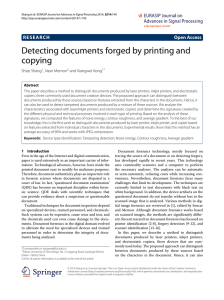 Detecting documents forged by printing and copying | SpringerLink