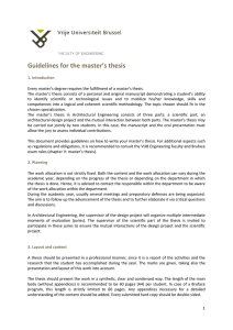 Guidelines for the master`s thesis