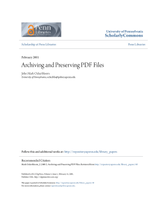 Archiving and Preserving PDF Files