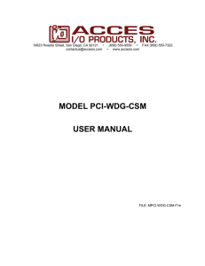 PCI-WDG-CSM - ACCES I/O Products, Inc.