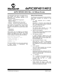 dsPIC30F4011/4012 Rev. A2 Silicon Errata