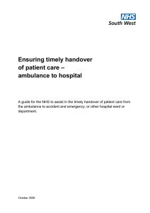 Ambulance Handover - UK Government Web Archive