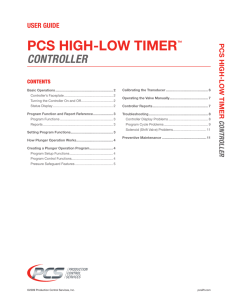 PCS High-Low Timer Controller User Guide