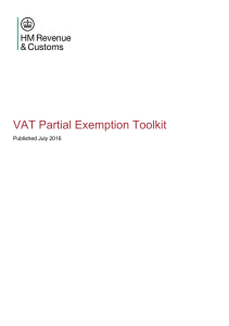 VAT partial exemption toolkit