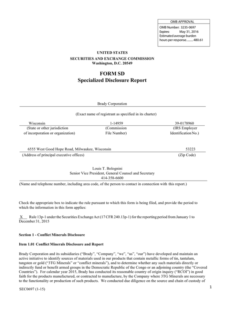FORM SD Specialized Disclosure Report