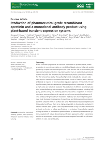 Production of pharmaceutical‐grade recombinant aprotinin and a