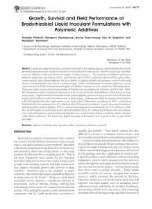 Growth, Survival and Field Performance of Bradyrhizobial Liquid