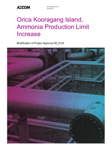 Orica Kooragang lsland, Ammonia Production Limit Increase