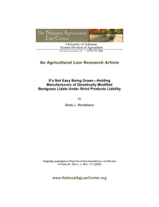 An Agricultural Law Research Article