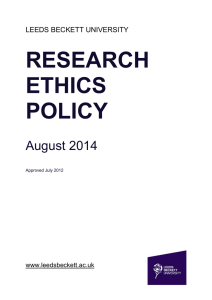 research ethics policy - Leeds Beckett University