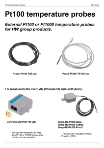 Pt100 temperature probes