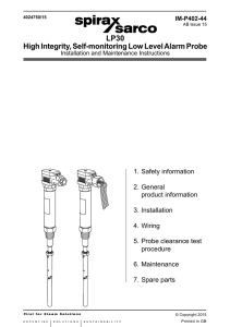 LP30 High Integrity, Self-monitoring Low Level Alarm Probe