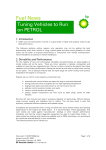 Tuning vehicles to run on petrol
