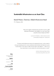 Sustainable Infrastructure as an Asset Class