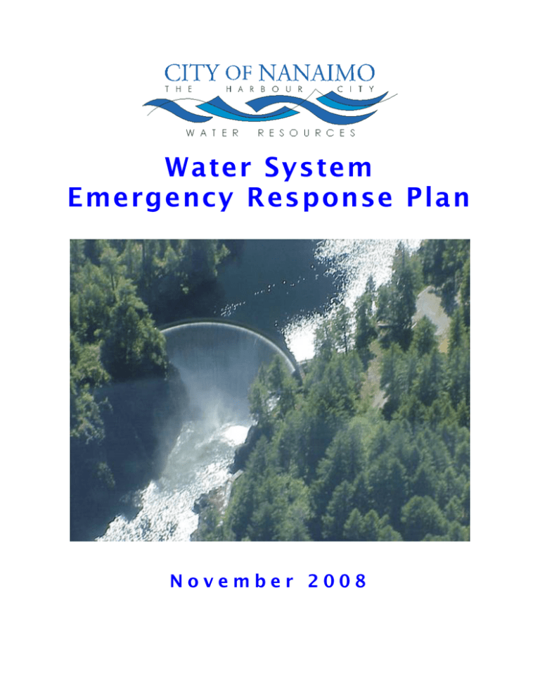 Water System Emergency Response Plan