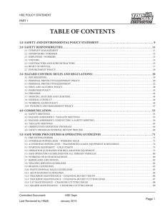 table of contents - Top Grade Construction