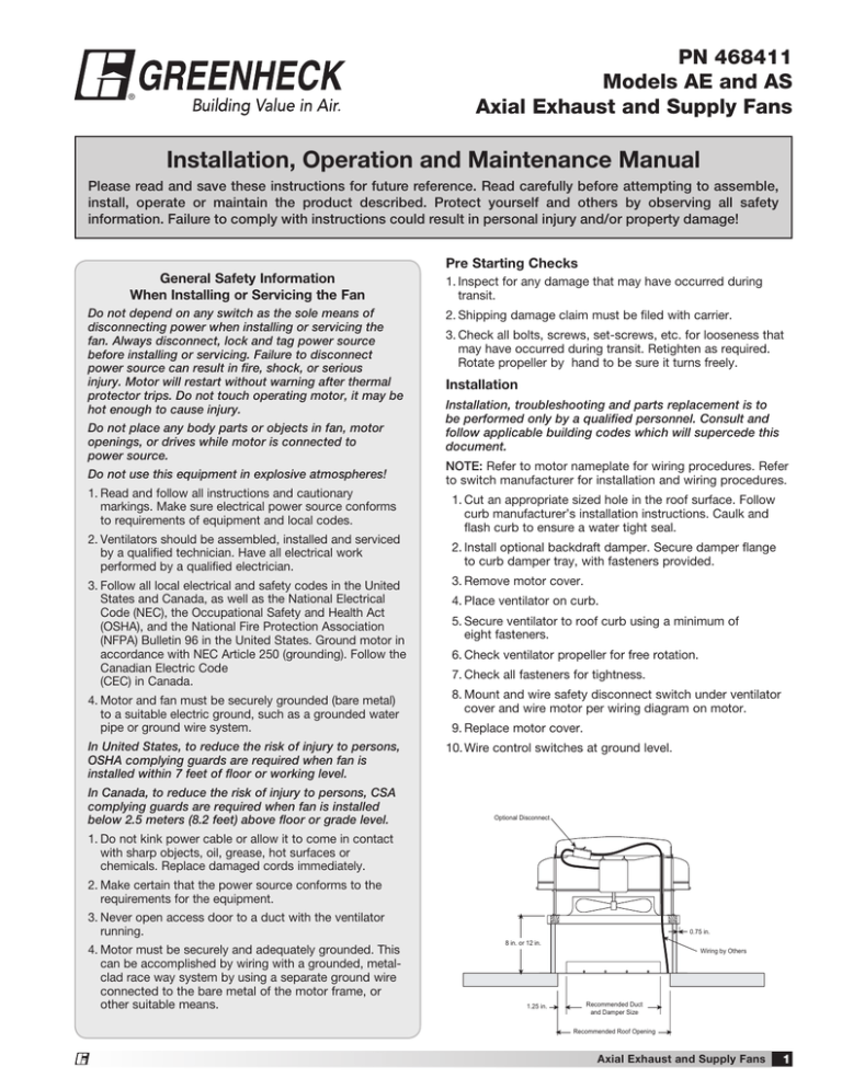 Installation, Operation And Maintenance Manual