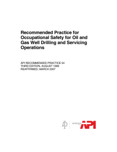 Recommended Practice for Occupational Safety for Oil and Gas Well