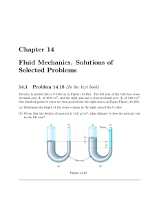 Chapter 14 Fluid Mechanics. Solutions of Selected Problems