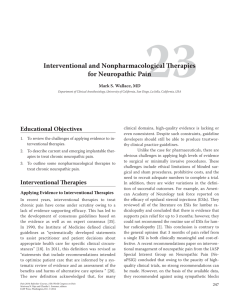 Interventional and Nonpharmacological Therapies for Neuropathic