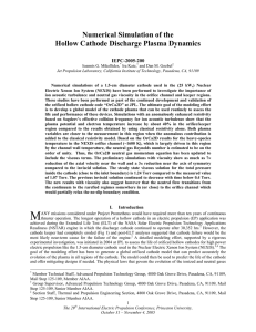 numerical simulation of the hollow cathode discharge plasma