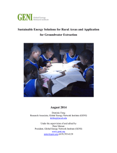 Sustainable Energy Solutions for Rural Areas and Application for