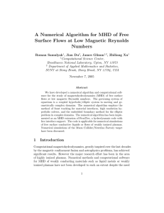 A Numerical Algorithm for MHD of Free Surface Flows at