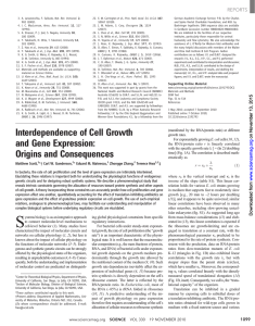 Interdependence of Cell Growth and Gene Expression