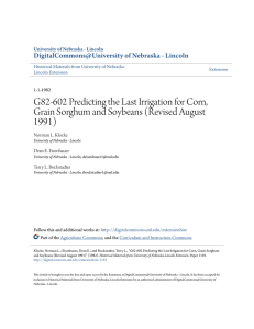 G82-602 Predicting the Last Irrigation for Corn, Grain Sorghum and
