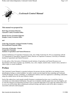 Cockroach Control Manual Preface