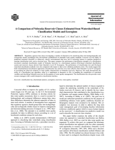 A Comparison of Nebraska Reservoir Classes Estimated from