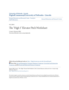 "High 5" Elevator Pitch Worksheet - DigitalCommons@University of