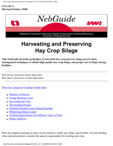 Harvesting and Preserving Hay Crop Silage