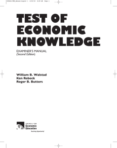 Test of Economic Knowledge: EXAMINER`S MANUAL