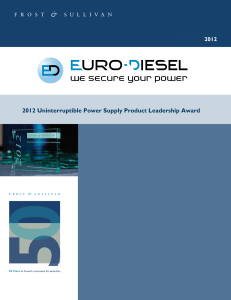 2012 Uninterruptible Power Supply Product Leadership Award