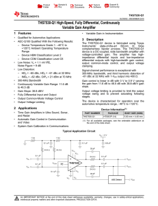 THS7530-Q1 High-Speed, Fully Differential, Continuously Variable