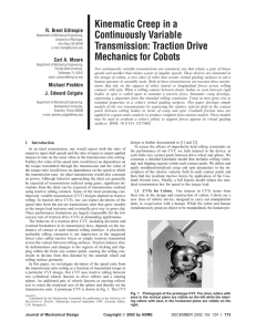 Kinematic Creep in a Continuously Variable Transmission: Traction
