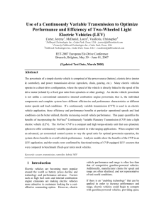 Use of a Continuously Variable Transmission to Optimize