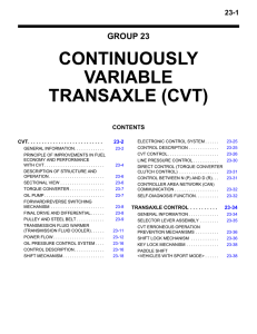 continuously variable transaxle (cvt)