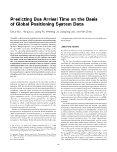 Predicting Bus Arrival Time on the Basis of Global Positioning