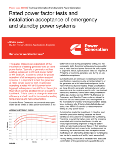 Rated power factor tests and installation acceptance