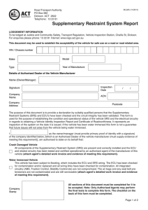 Supplementary Restraint System Report