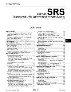 SUPPLEMENTAL RESTRAINT SYSTEM (SRS)