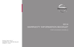 2014 warranty information booklet